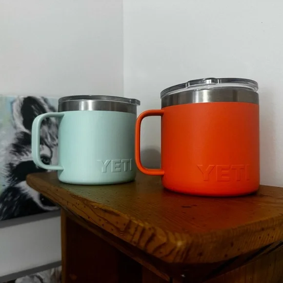 YETI Aqua and Coral Mugs - Picture 3 of 4
